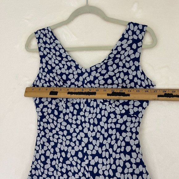 Carole Little Sleeveless 100% Cotton Dress Blue & White Women's Size 4 - Picture 4 of 9